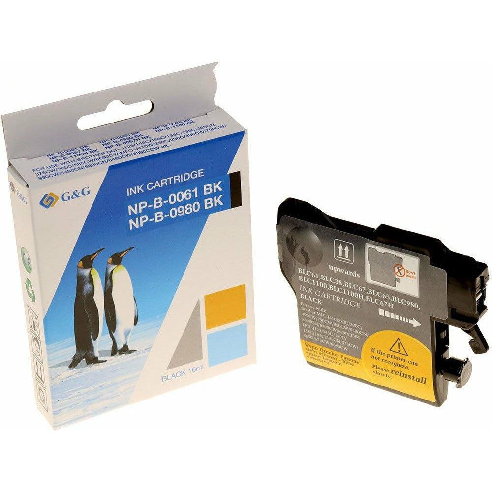 G&G Ninestar samheitahylki: Brother LC-980BK / LC-1100BK / LC-1100HBK Svart