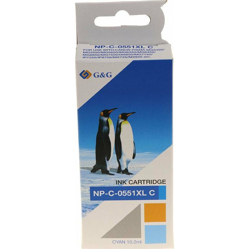 G&G Ninestar samheitahylki: Canon CLI-551C Blátt