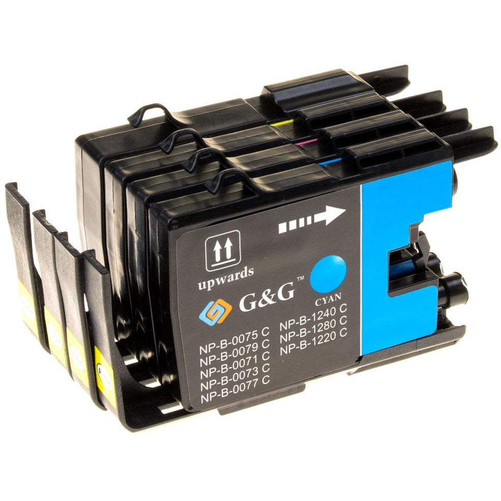 G&G Ninestar samheitahylki: Brother LC-1240VALBP Pakki: 1x Svart, Blátt, Rautt, Gult