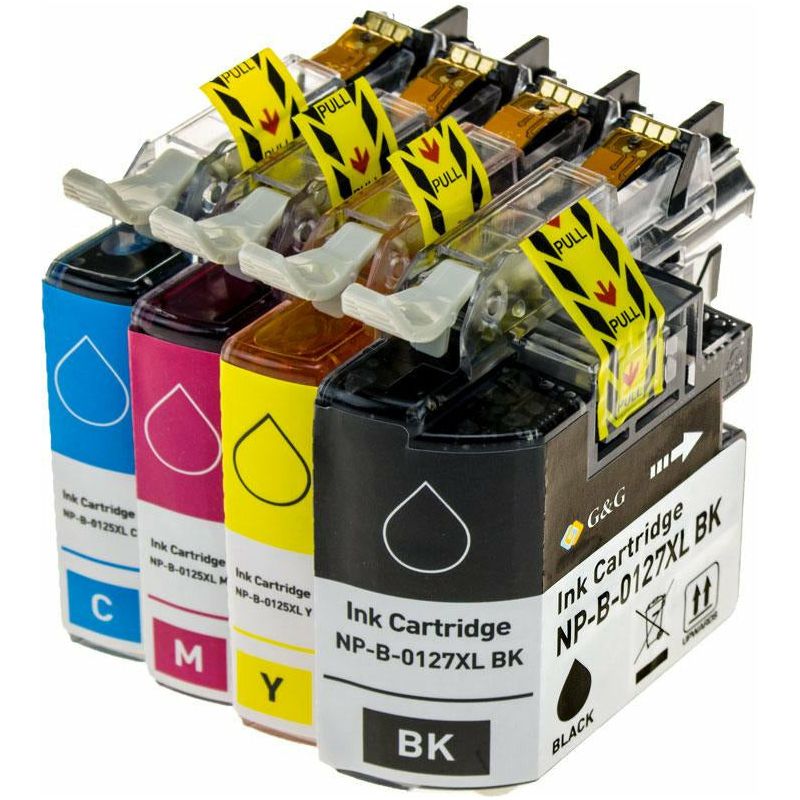 G&G Ninestar samheitahylki: Brother LC-127 / LC-125 Pakki: 1x Svart, Blátt, Rautt, Gult