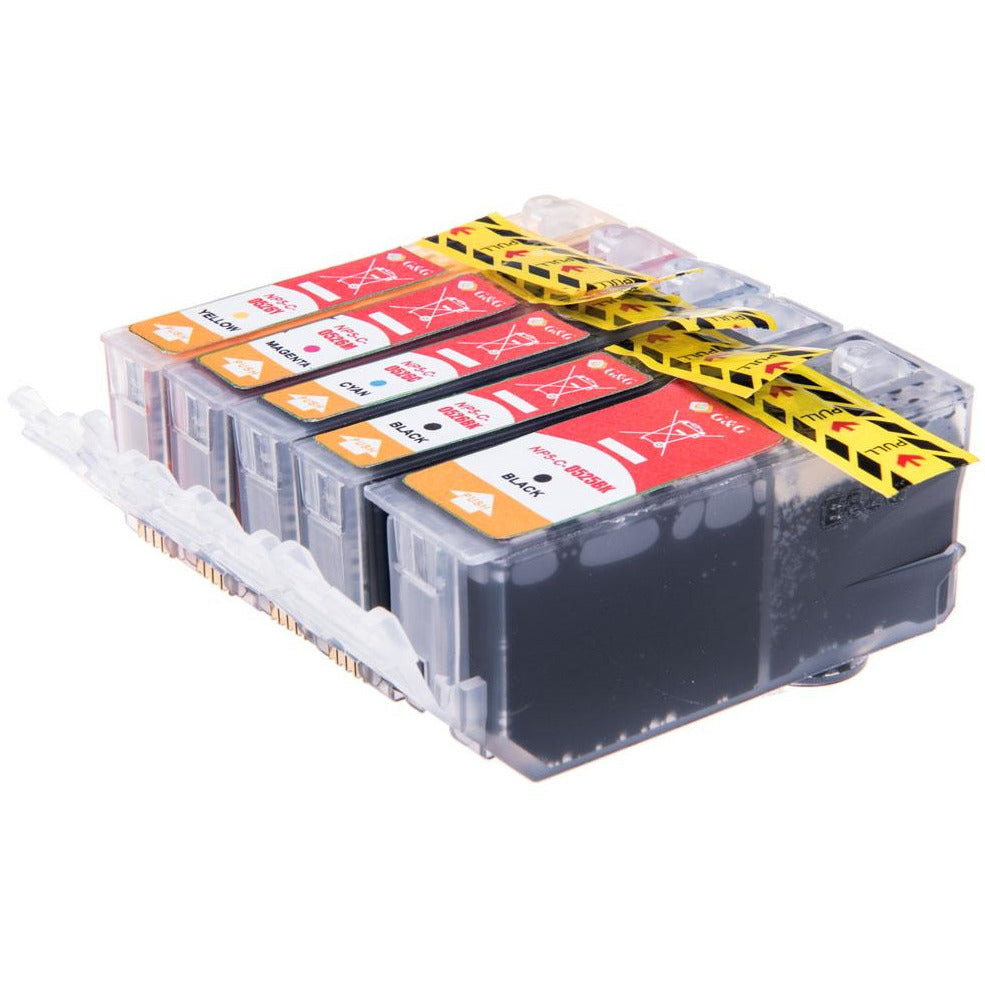 G&G Ninestar samheitahylki: Canon PGI-525 / CLI-526 Pakki: 1x Svart, FótoSvart, Blátt, Rautt, Gult