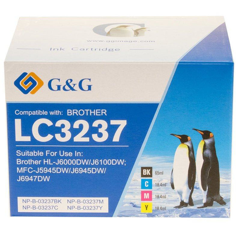 G&G Ninestar samheitahylki: Brother LC-3237 Blátt, Rautt, Gult, Svart