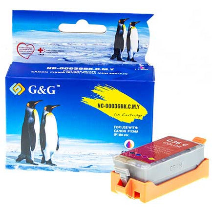 G&G Ninestar samheitahylki: Canon CLI-36 Blátt, Rautt, Gult