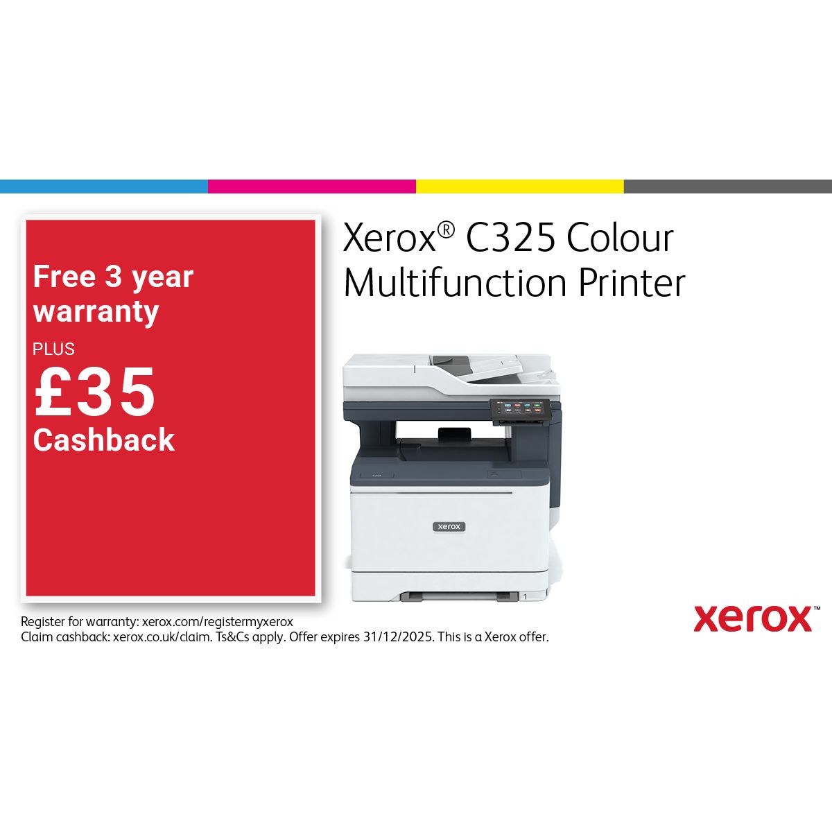 Xerox C325 A4 33ppm þráðlaus tvíhliða afritun/prentun/skönnun/fax PS3 PCL5e/6