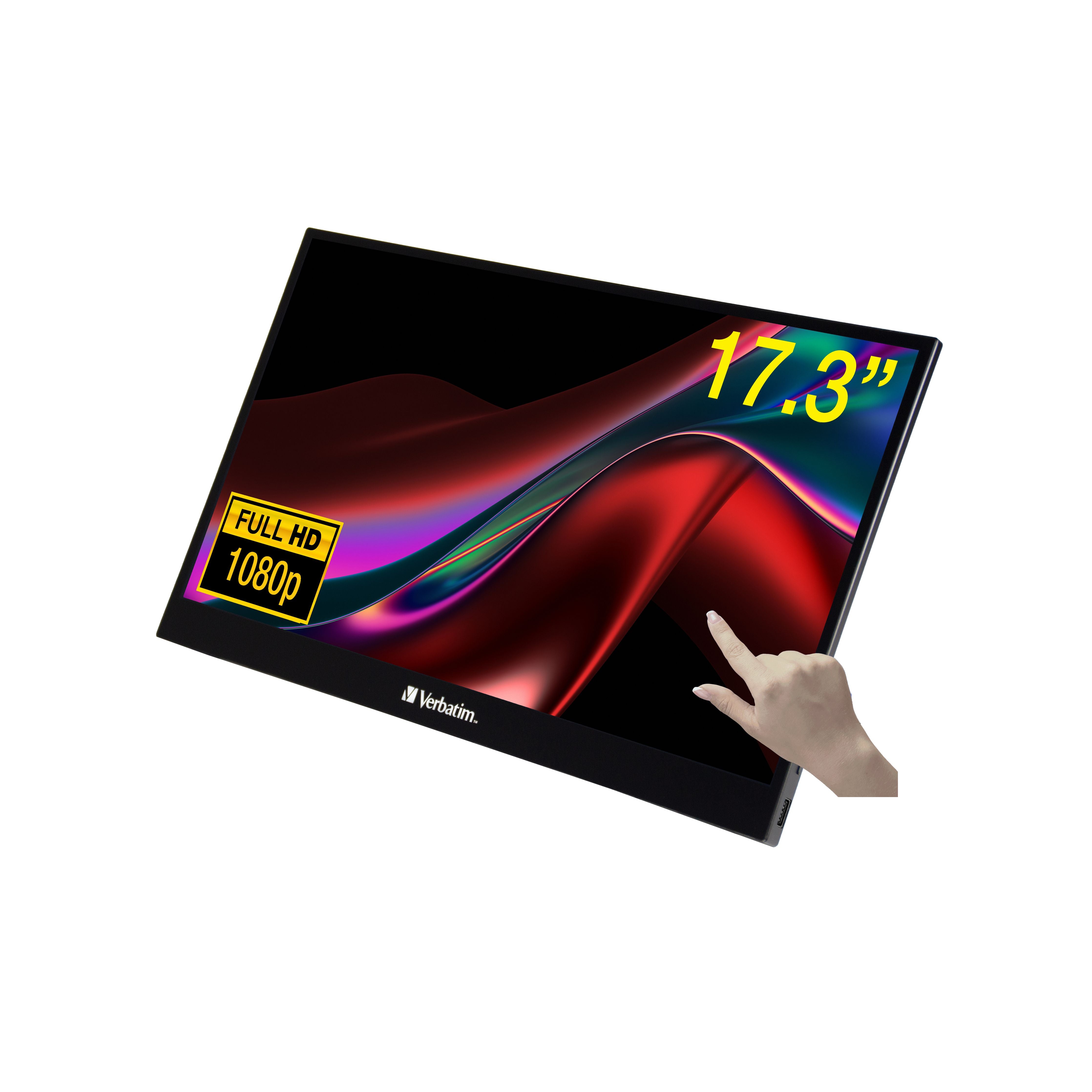 Verbatim 49593 tölvuskjár 43,9 cm (17,3) 1920 x 1080 pixlar Full HD LCD snertiskjár svartur