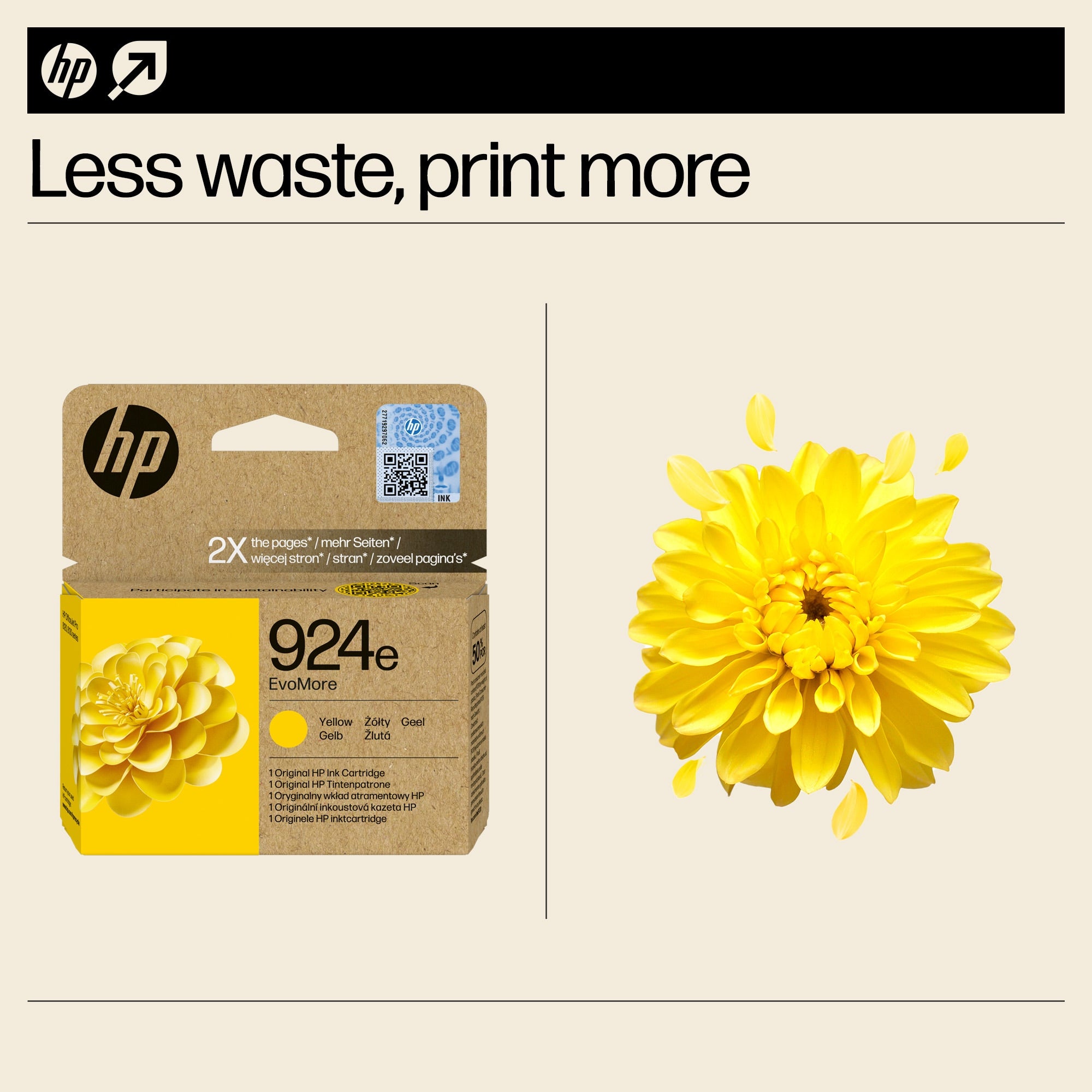 HP 924e EvoMore Yellow Original Ink Cartridge