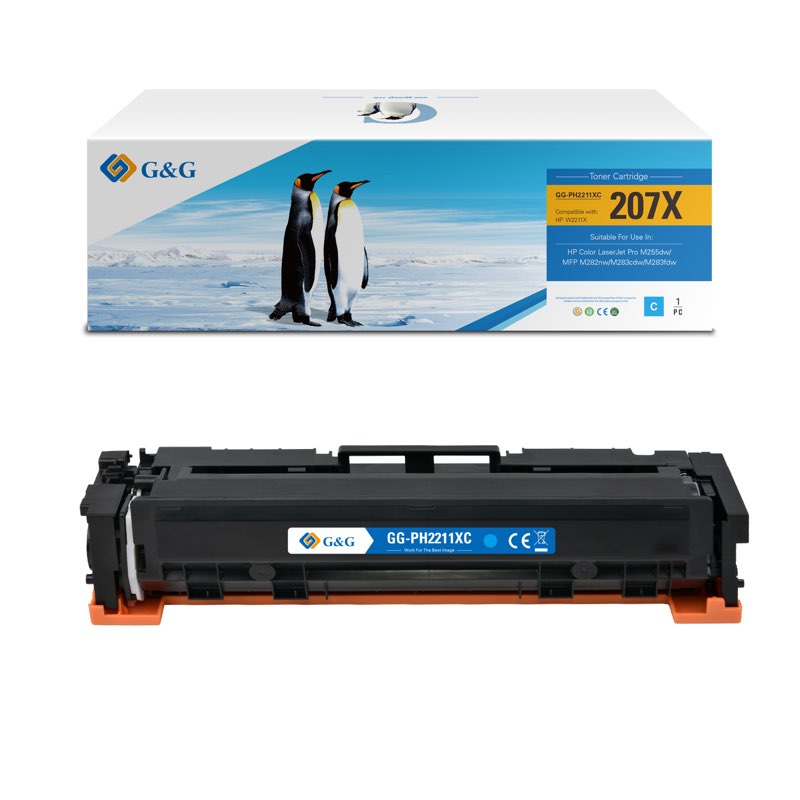 G&G Ninestar samheitahylki: HP 207X Blátt