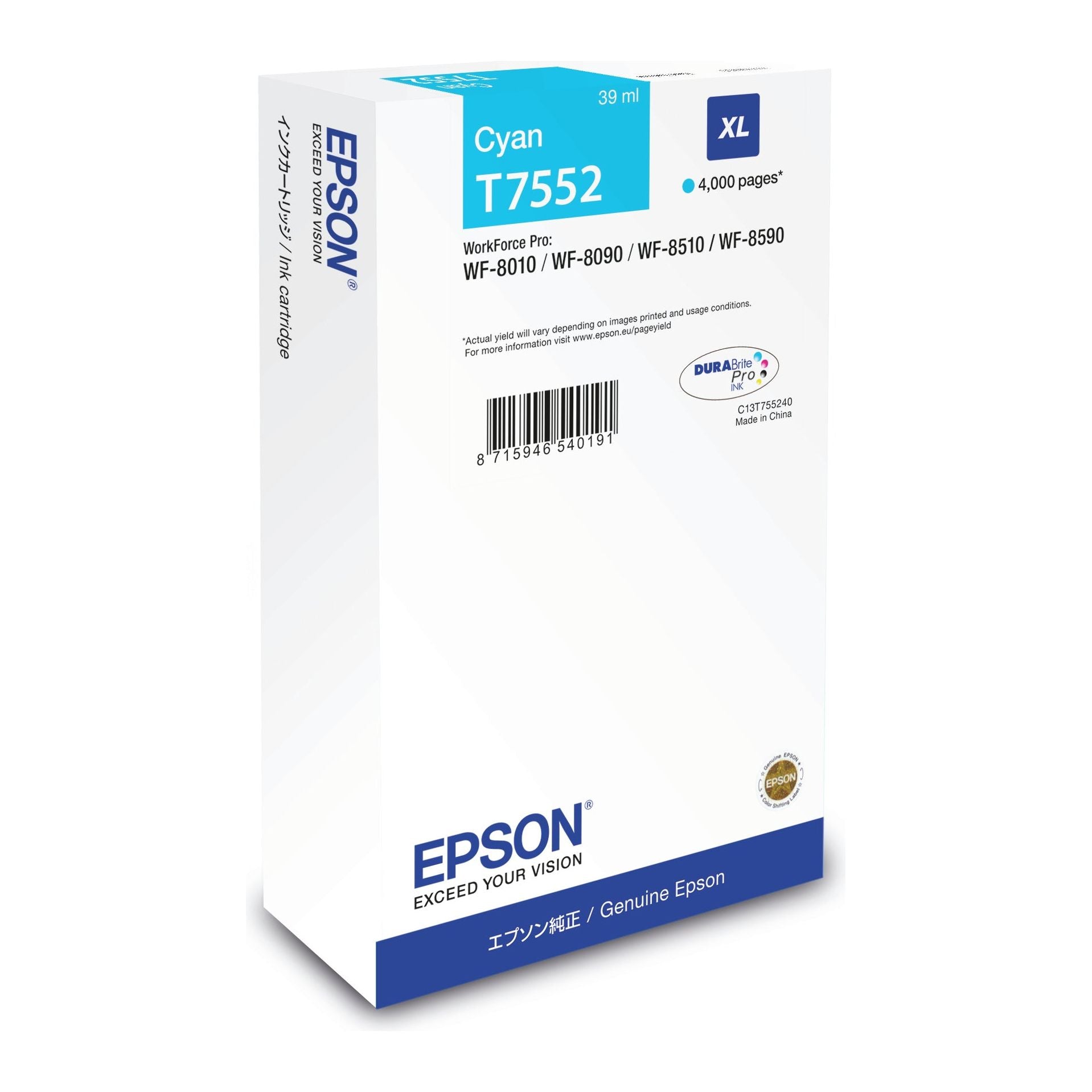 T7552 cyan ink XL