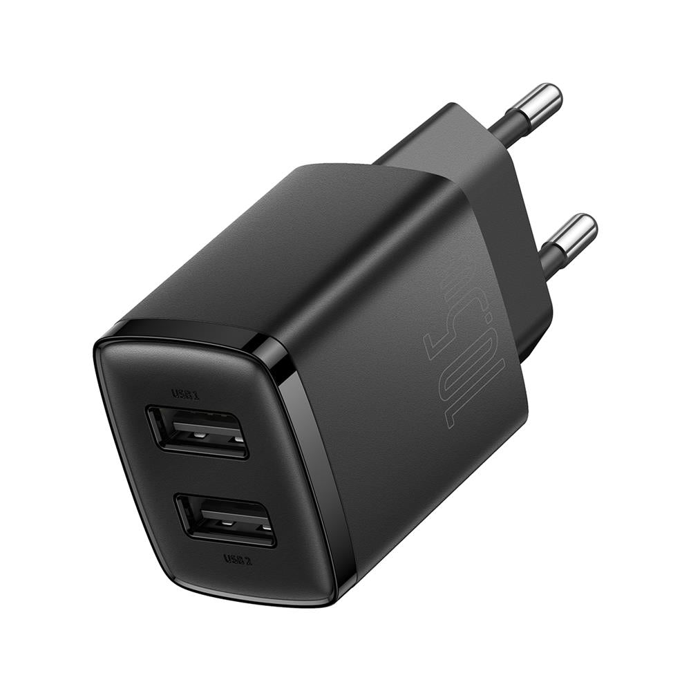 Baseus wall charger Compact 2 x USB black 10,5w