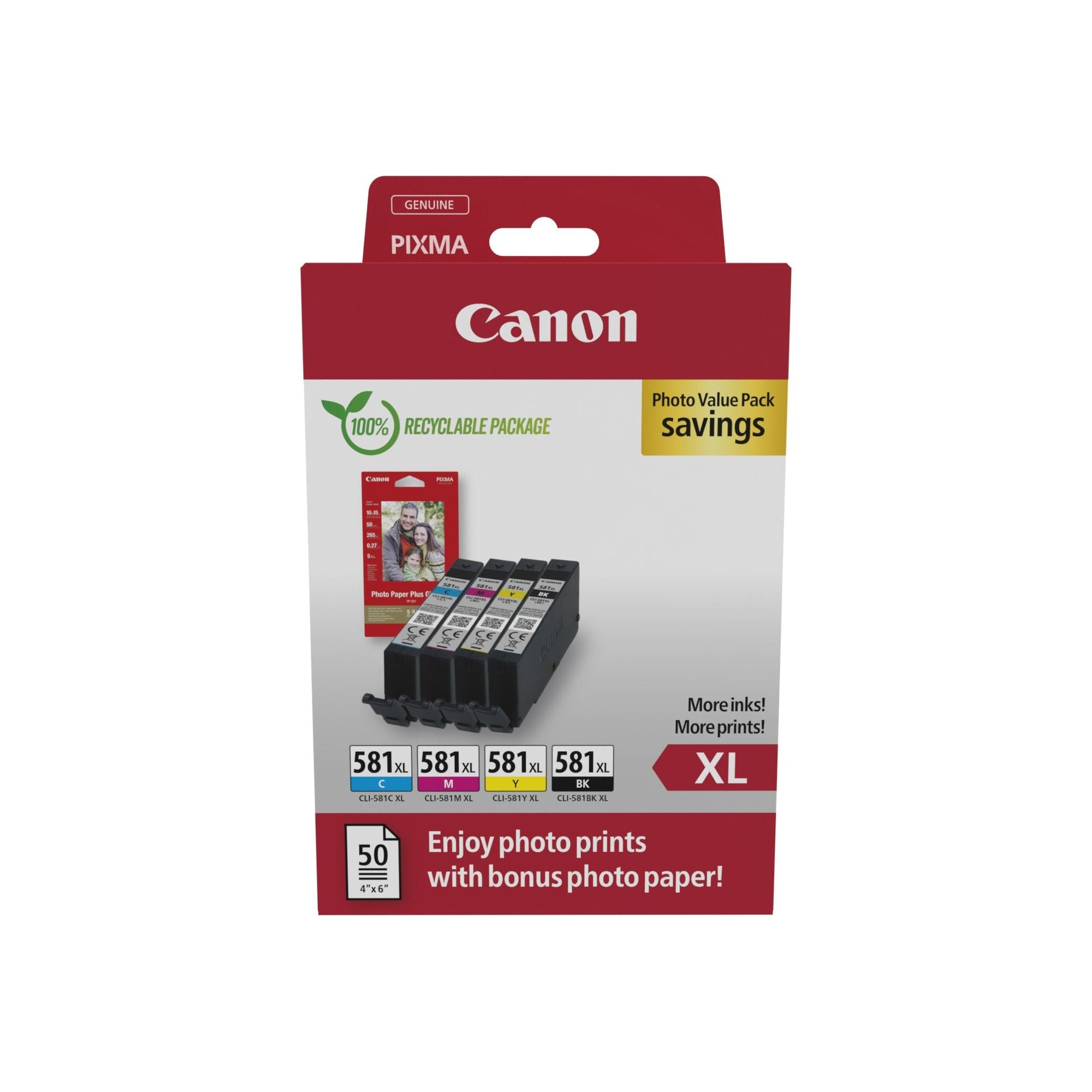Canon 2052C006 ink cartridge 4 pc(s) Original High (XL) Prentar svart, blátt, rautt, gult