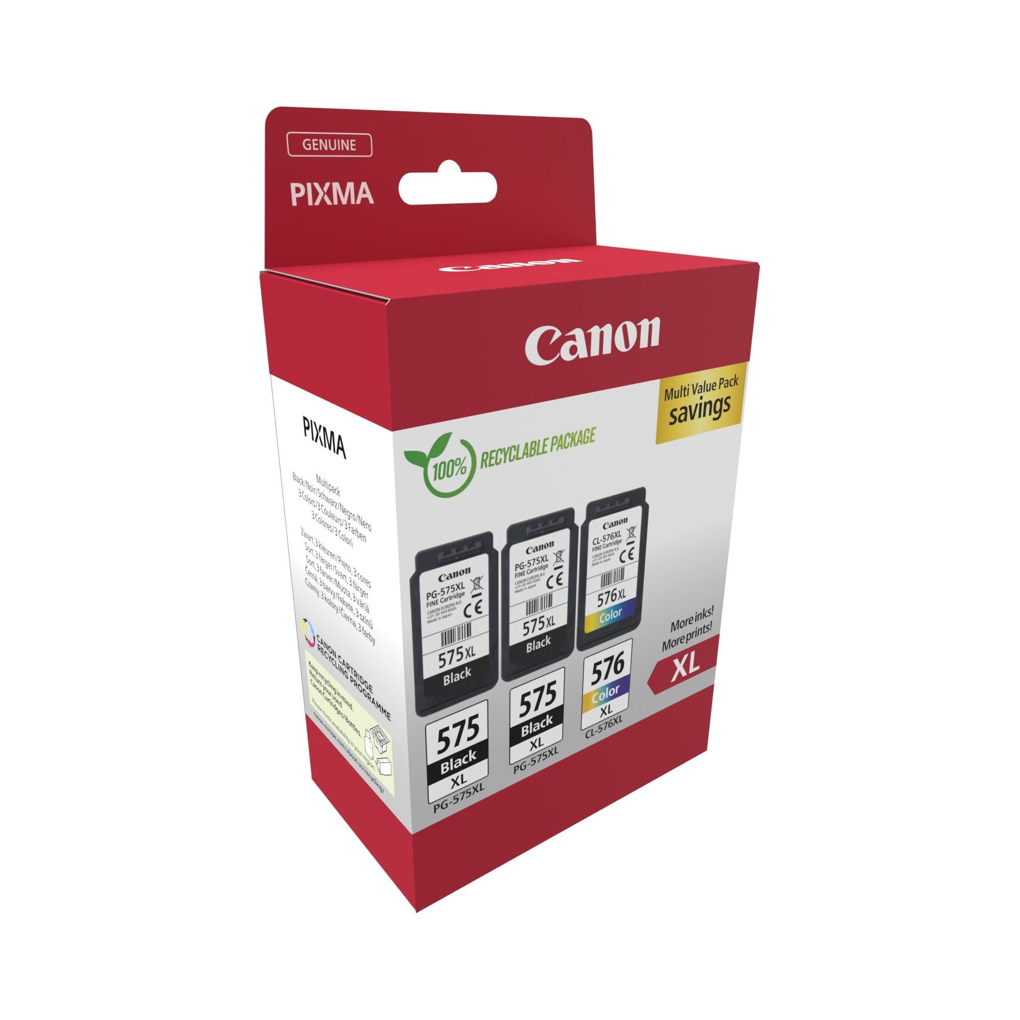 Canon 5437C004 ink cartridge 3 pc(s) Original High (XL) Prentar svart, blátt, rautt, gult