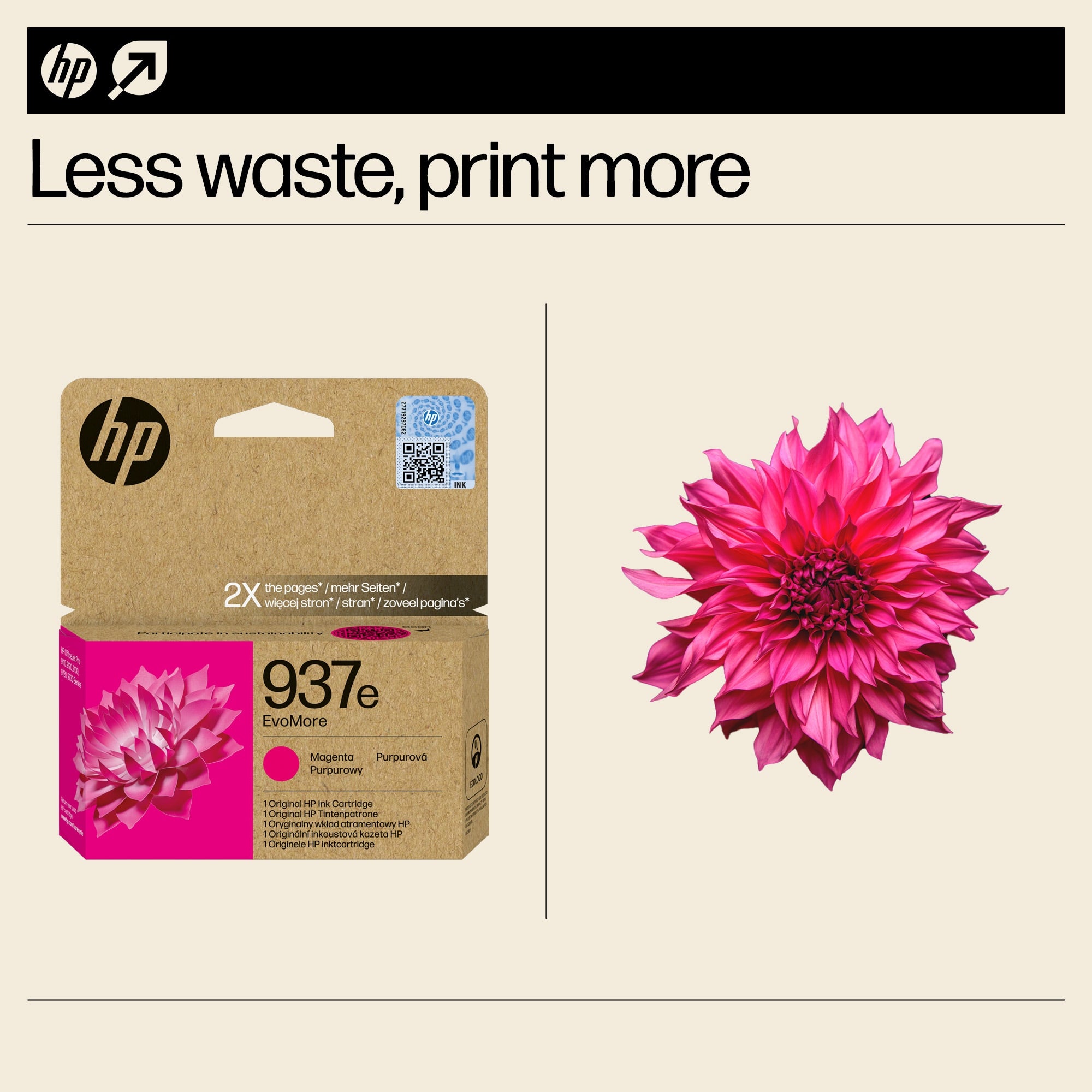 HP 937e EvoMore Magenta Original Ink Cartridge