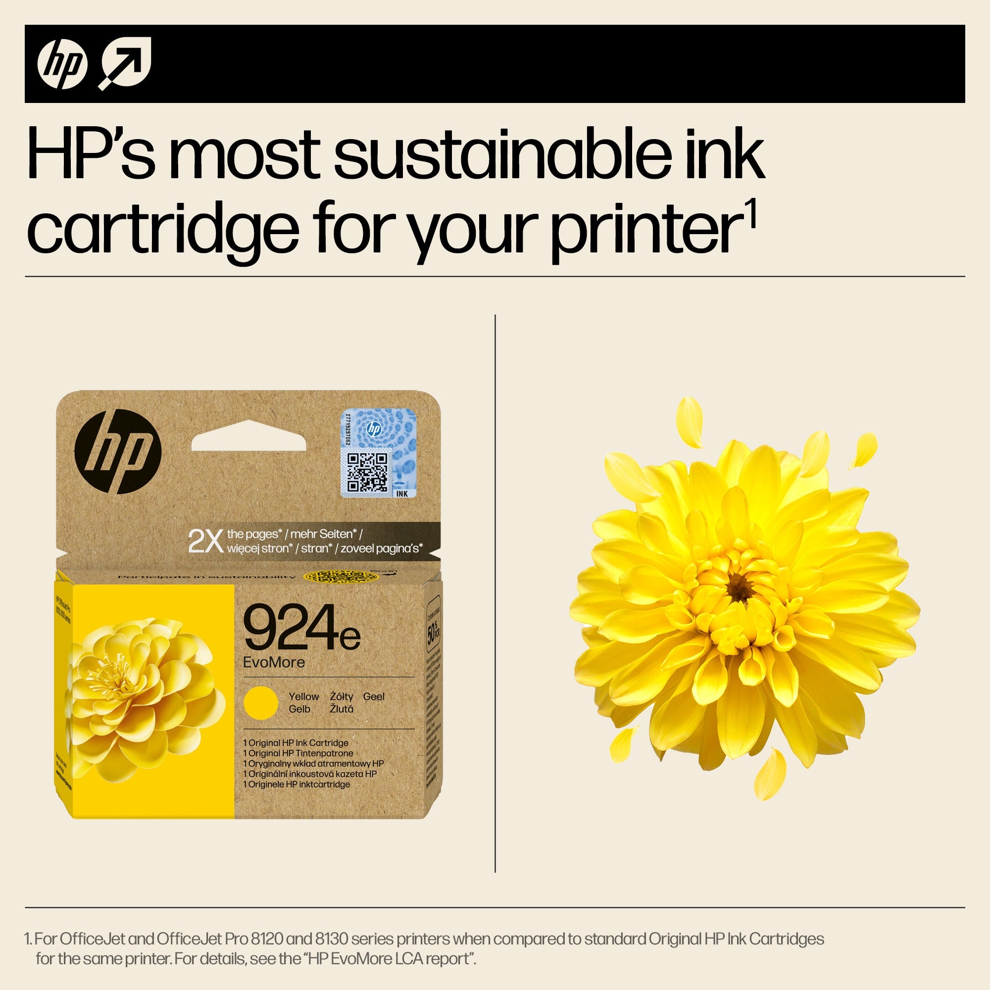 HP 924e EvoMore Yellow Original Ink Cartridge