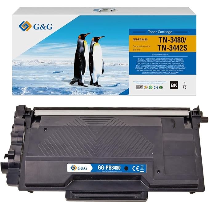 G&G Ninestar XL samheitahylki: Brother TN-3480 Svart