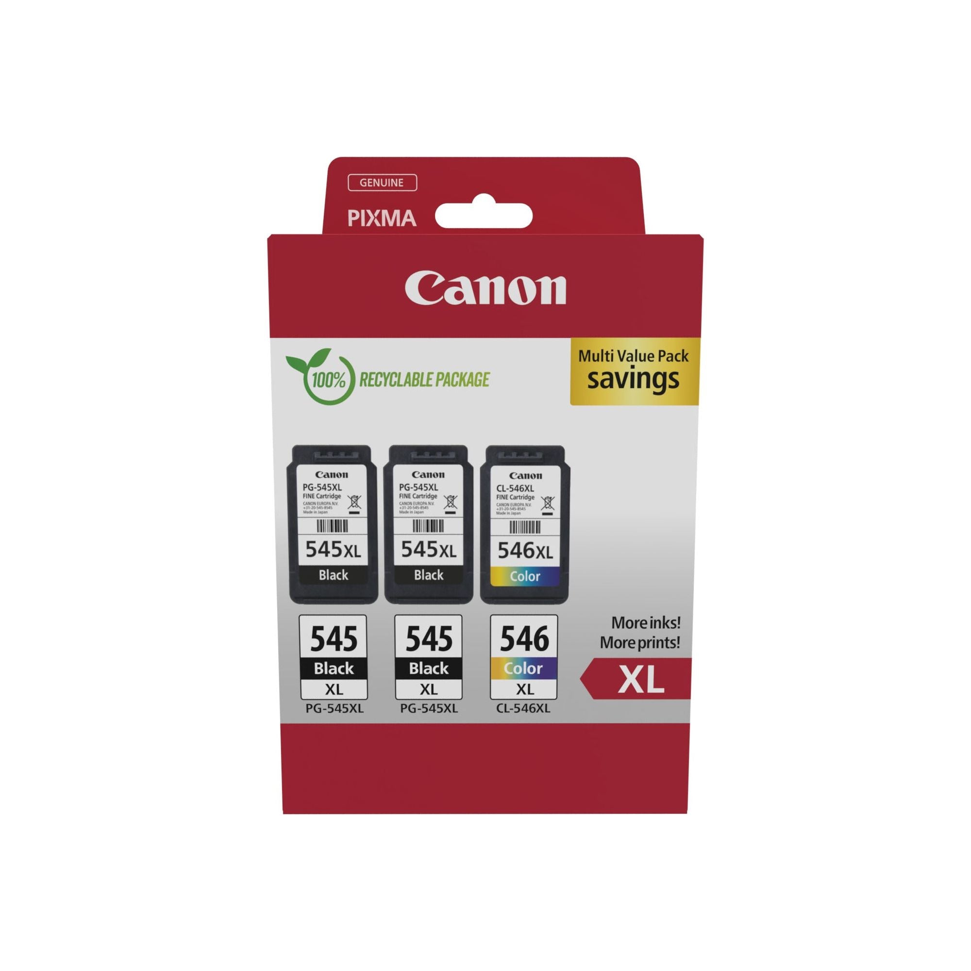 Canon 8286B013 ink cartridge 3 pc(s) Original High (XL) Prentar svart, blátt, rautt, gult