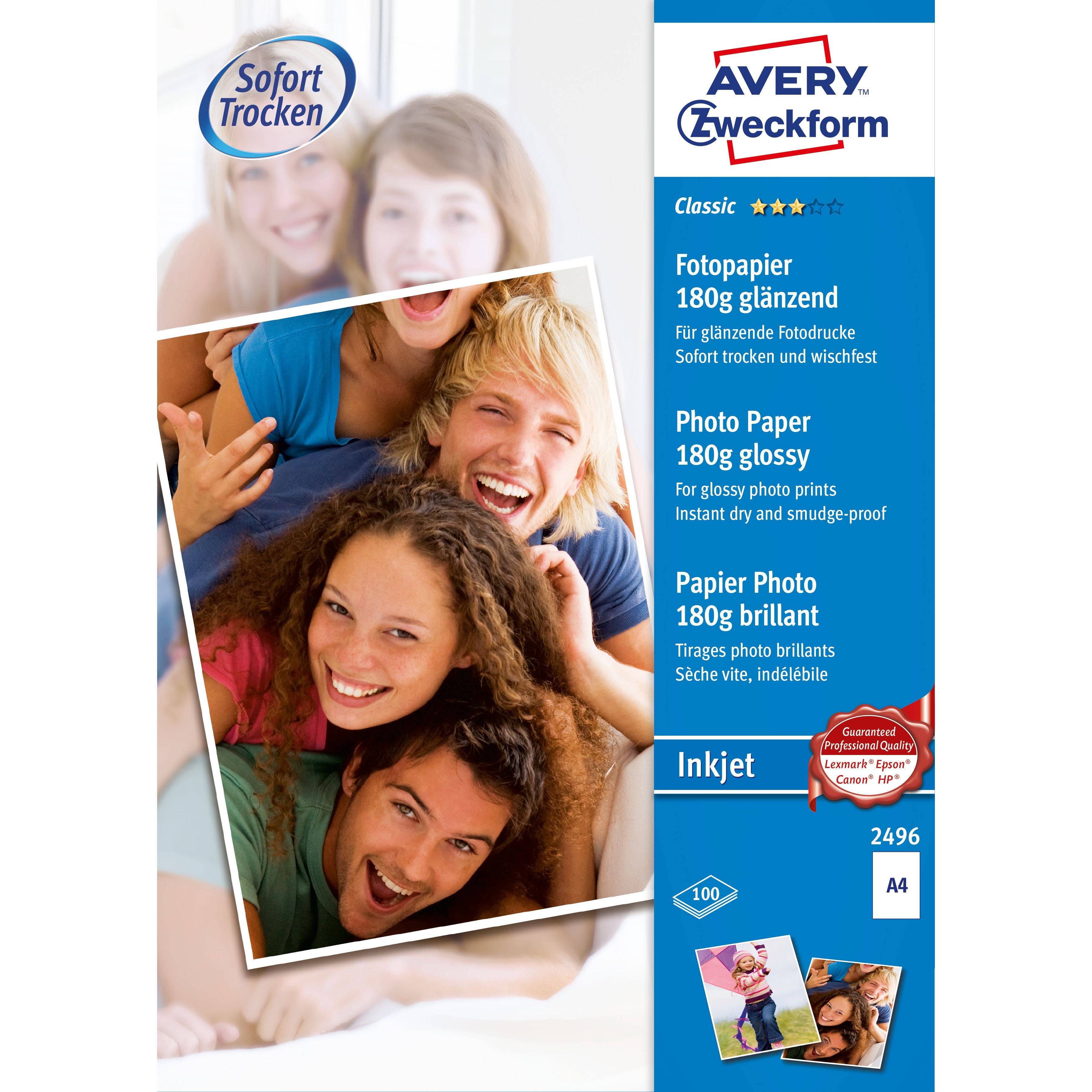 Avery 2496 photo paper A4 White Gloss