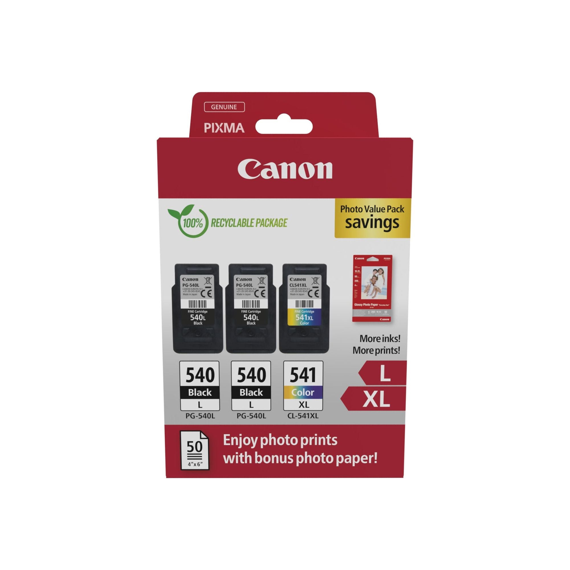 Canon 5224B015 ink cartridge 3 pc(s) Original svart, blátt, rautt, gult
