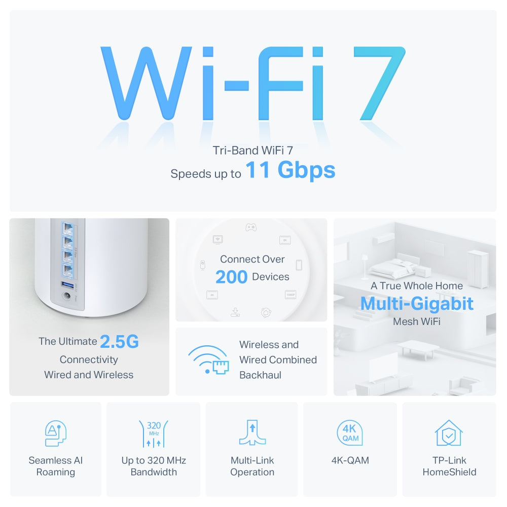 TP-LINK Router DECO BE65(3-PACK) / Deco BE65 3-Pack White
