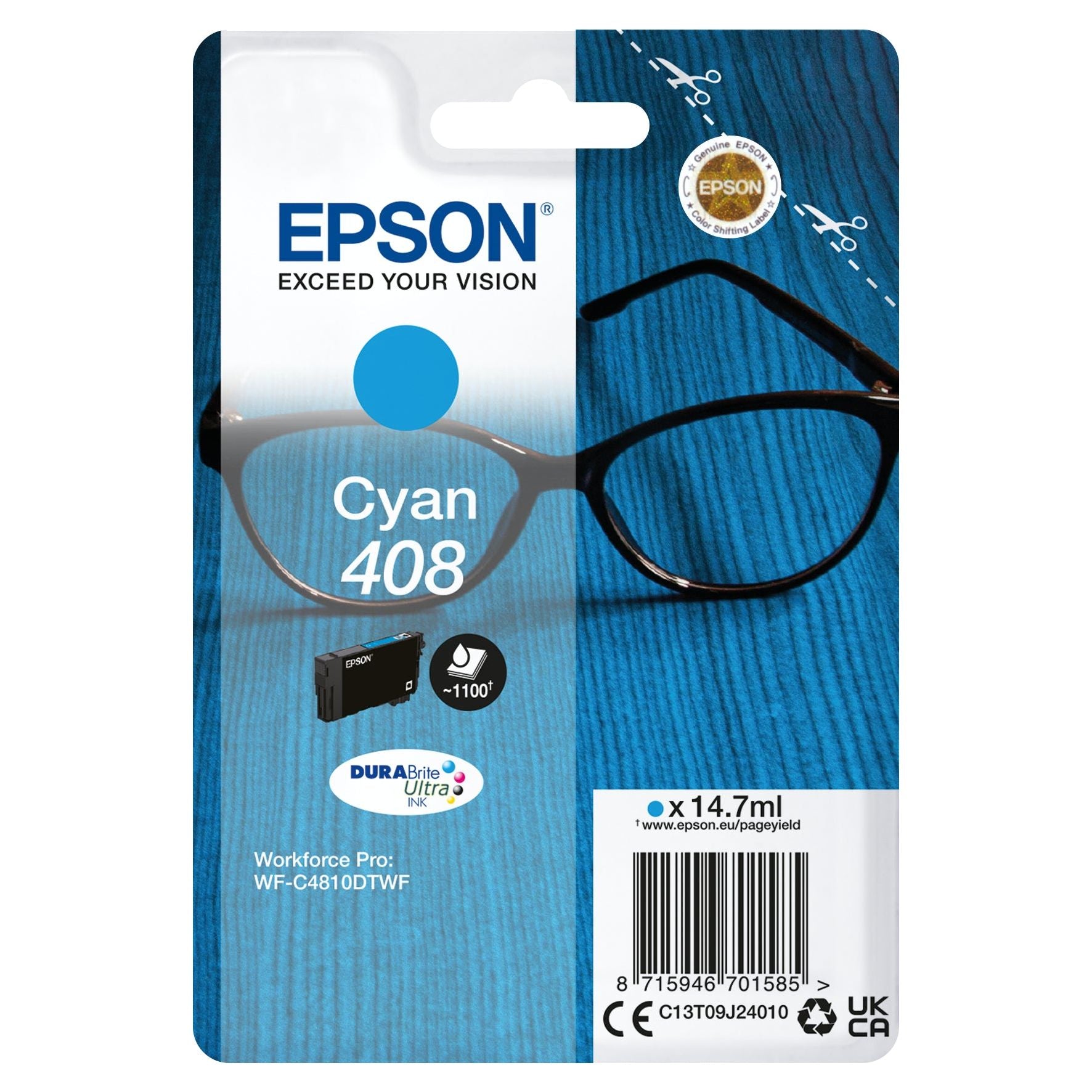 Epson 408 Cyan Ink cartridge