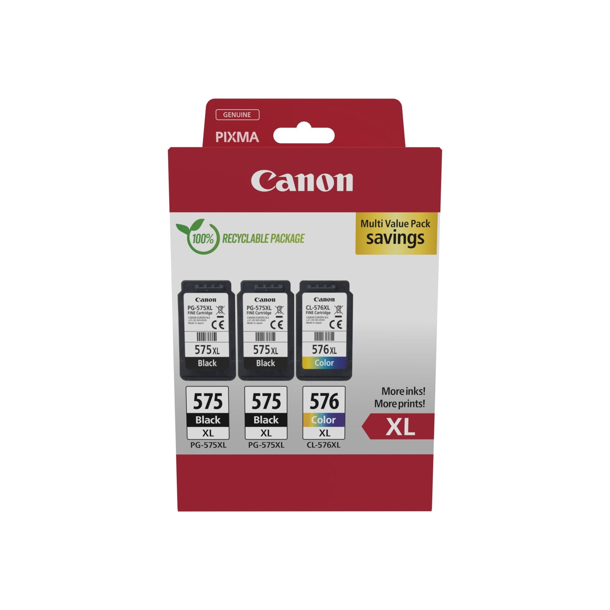 Canon 5437C004 ink cartridge 3 pc(s) Original High (XL) Prentar svart, blátt, rautt, gult