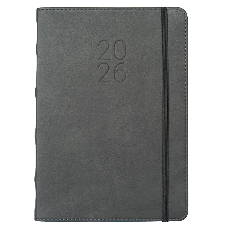 Dagbók Lundi A5  2026 m. teygju Dagur Svört