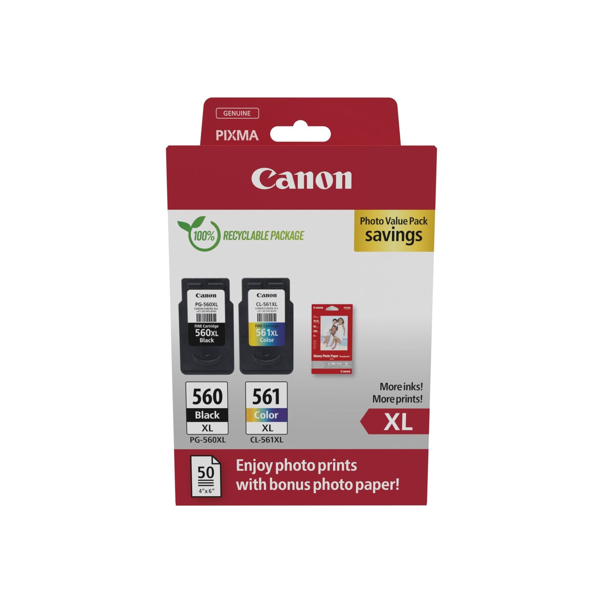 Canon 3712C008 ink cartridge 2 pc(s) Original High (XL) Prentar svart, blátt, rautt, gult