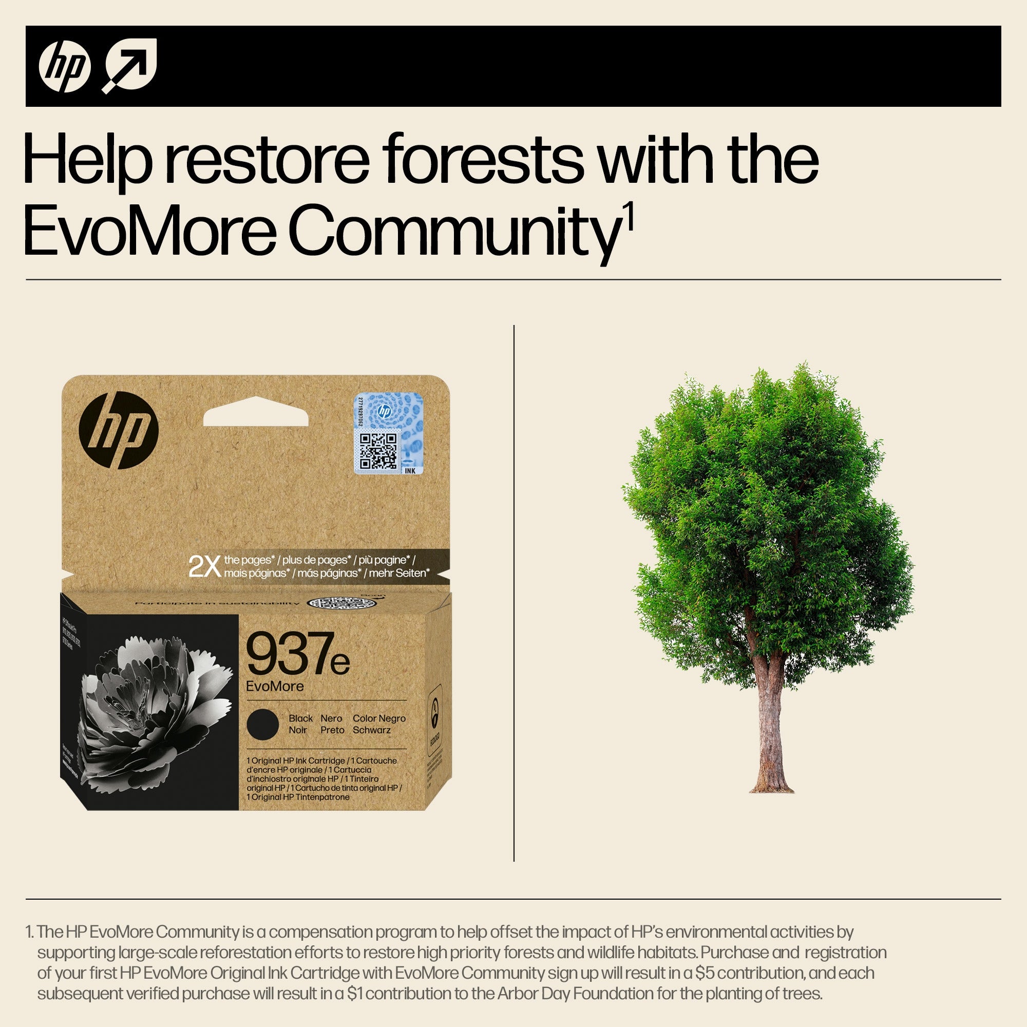 HP 937e EvoMore Black Original Ink Cartridge