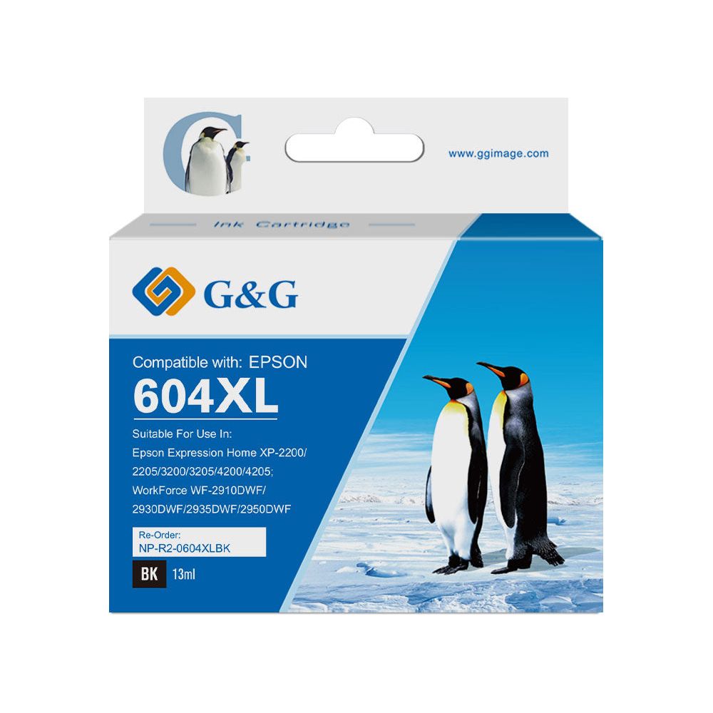 G&G Ninestar samheitahylki:  Epson 604XL / C13T10H14010 Svart