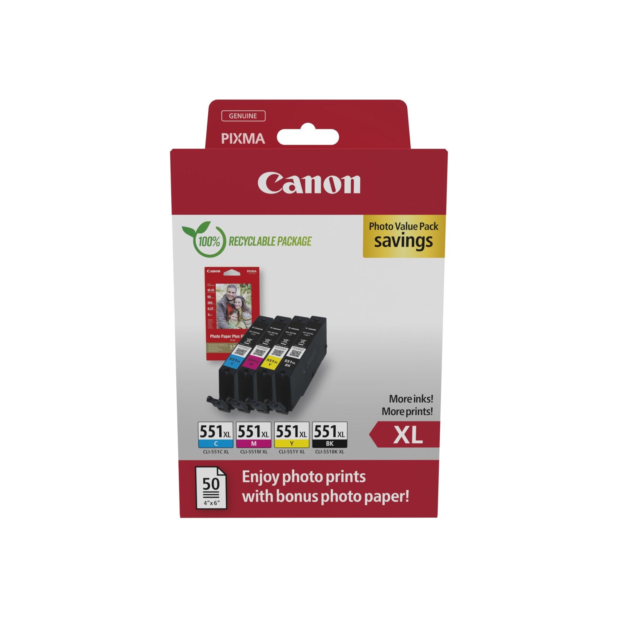 Canon 6443B008 ink cartridge 4 pc(s) Original High (XL) Prentar svart, blátt, rautt, gult