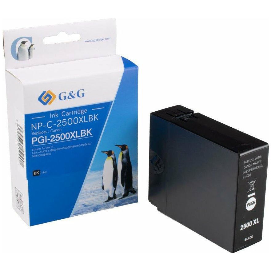 G&G Ninestar samheitahylki:  Canon PGI-2500XLBK Svart