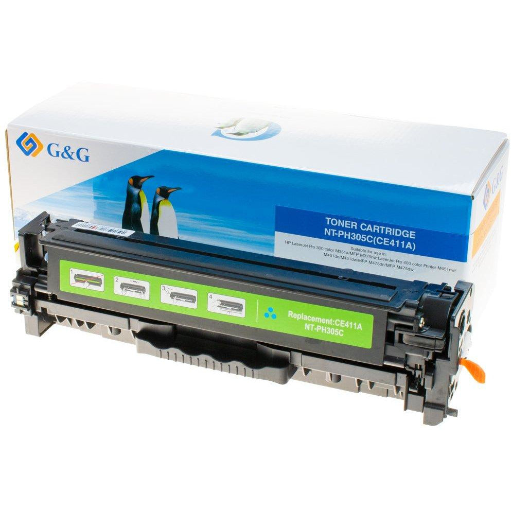 G&G Ninestar samheitahylki: HP 305A/ CE411A Blátt