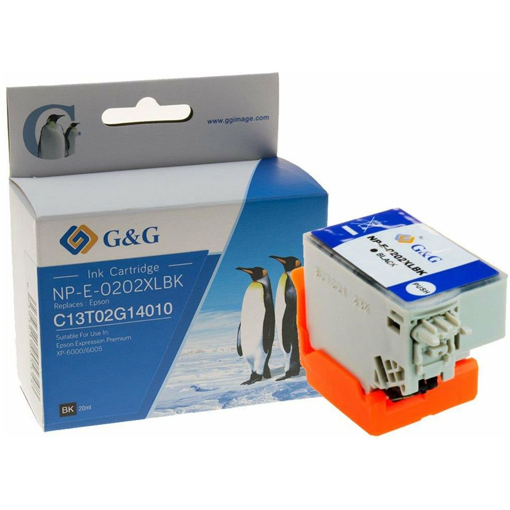 G&G Ninestar samheitahylki:  Epson 202XL / C13T02G14010 Svart