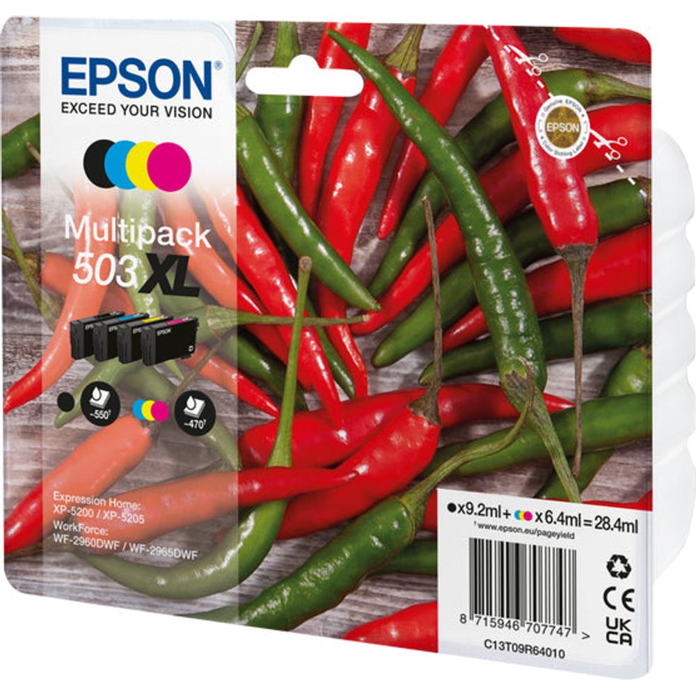 EPSON 503XL/503 blekhylki svart blátt rautt gult C13T09R94010 Epson XP-5200