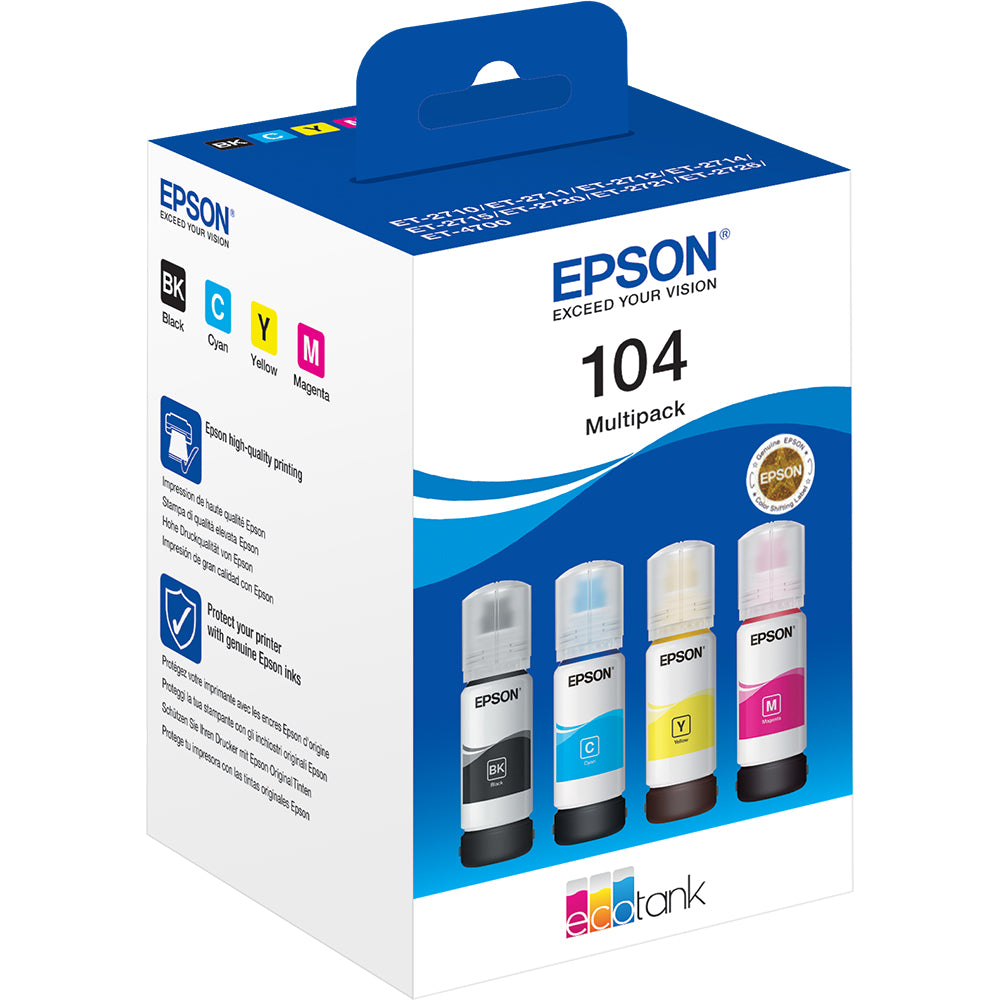 EPSON 104 ECOTANK blekhylki – fjögur í pakka