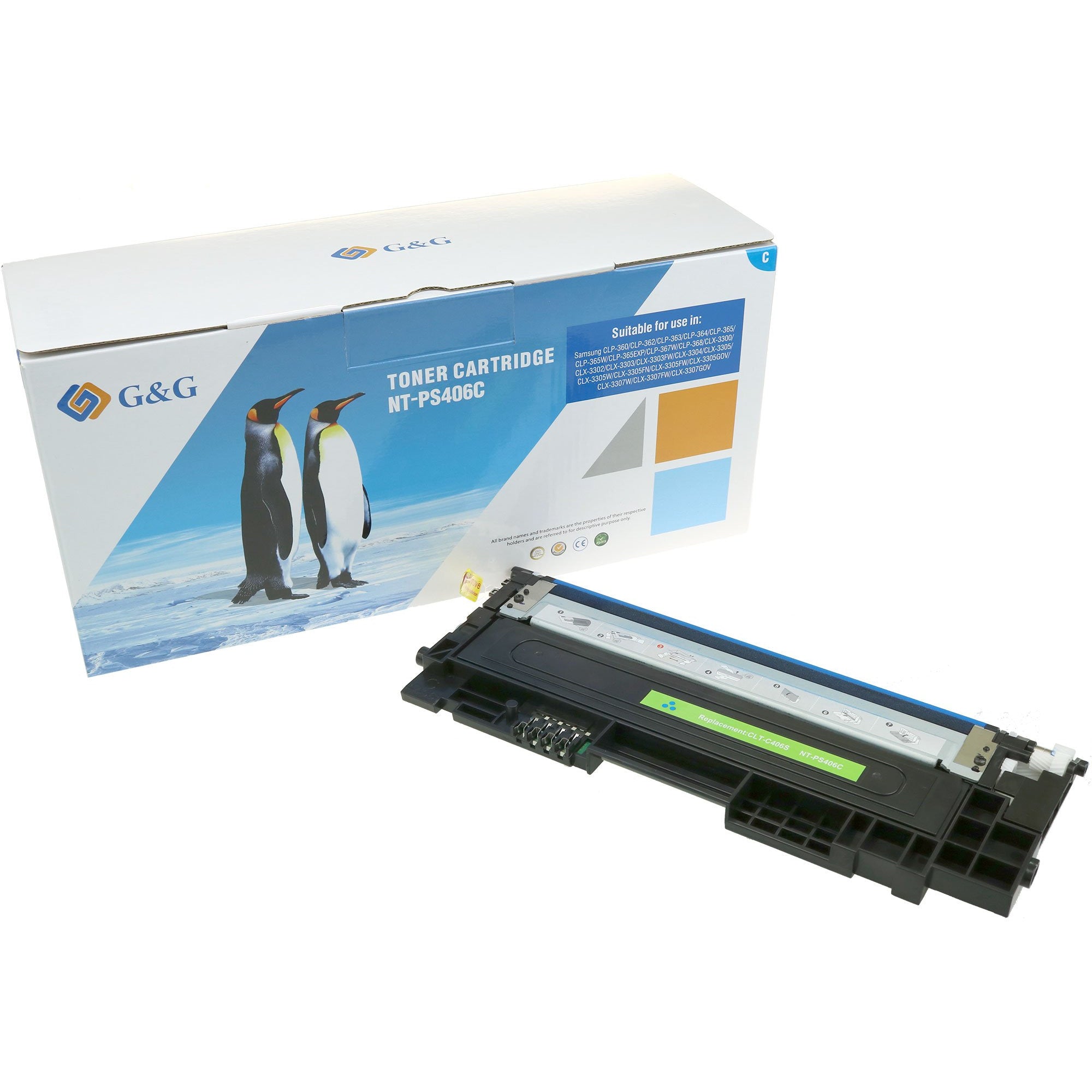 G&G Ninestar samheitahylki: Samsung C406/ CLT-C406S/ELS / HP ST984A Blátt