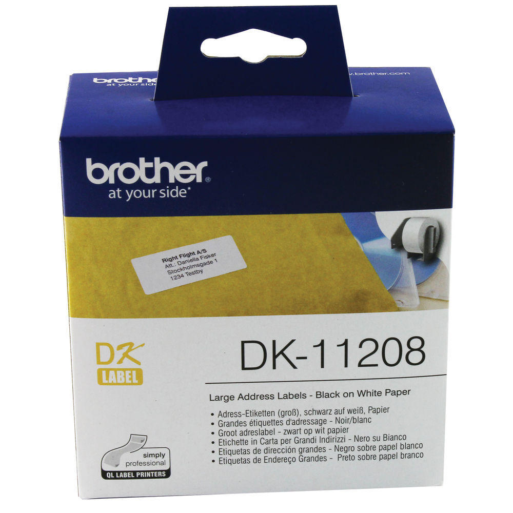 Brother DK-límmiðar DK-11208 (38mm x 90mm) límmiðar (400 límmiðar)