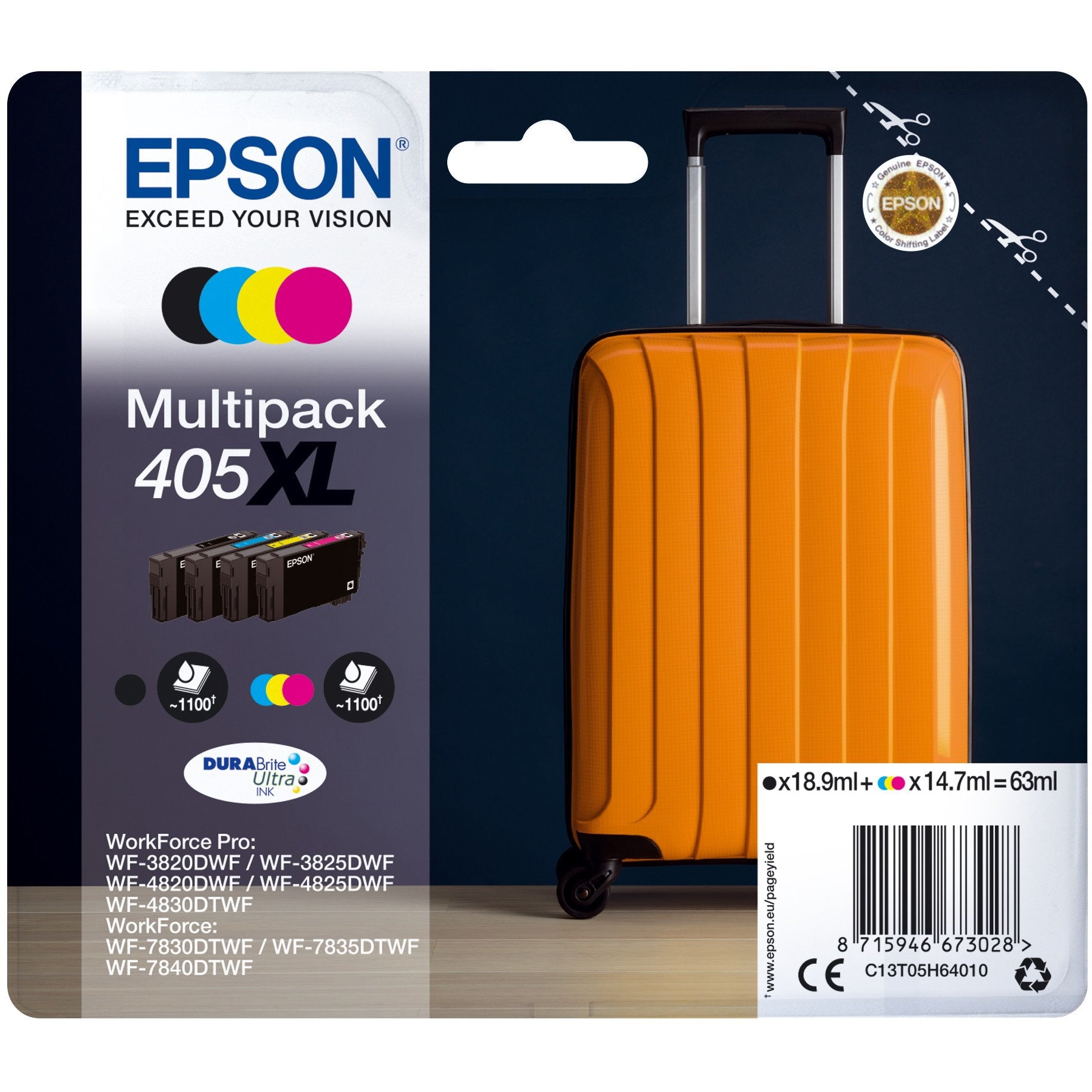 EPSON 405XL blekhylki  -  pakki með fjórum lituum 63ML