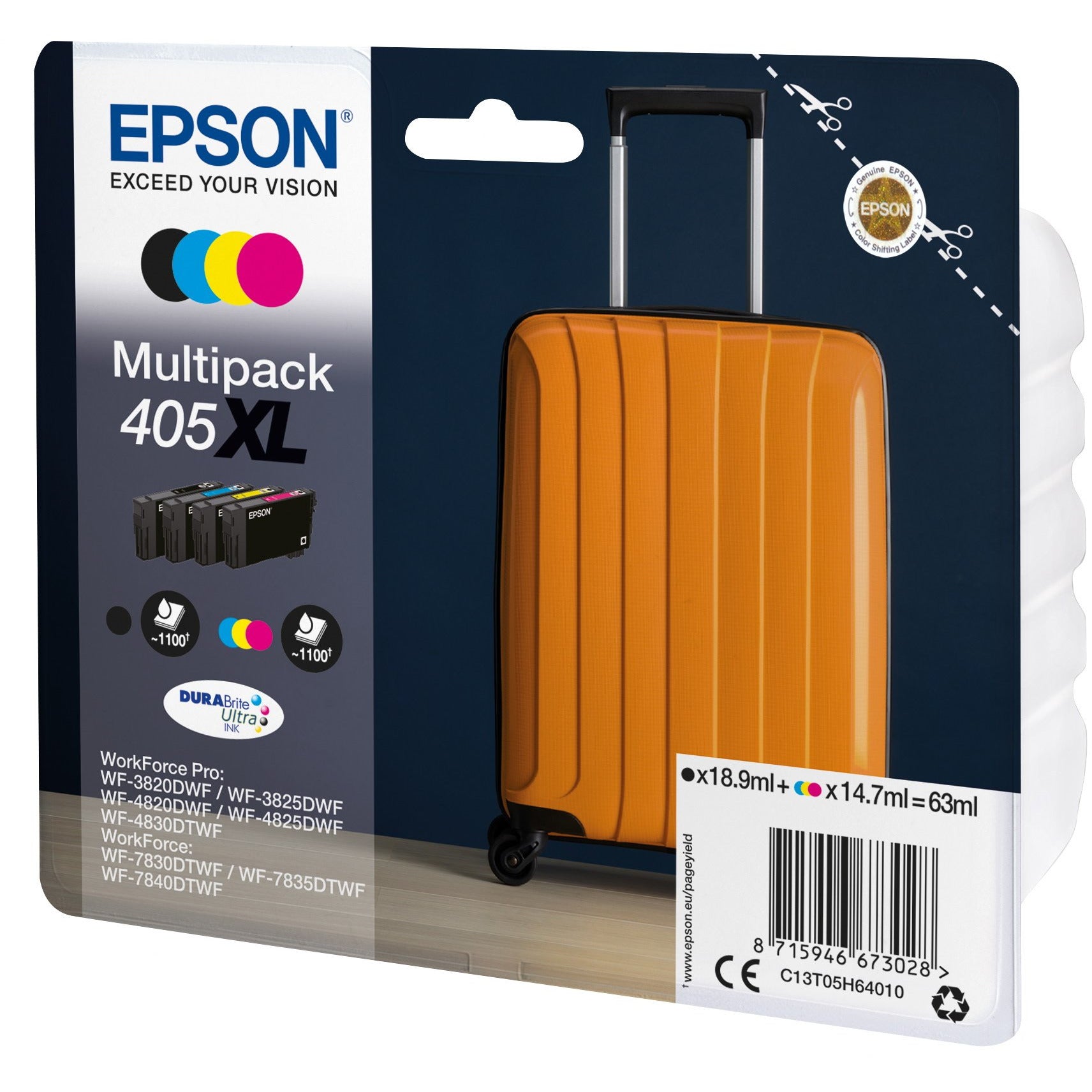 EPSON 405XL blekhylki  -  pakki með fjórum lituum 63ML