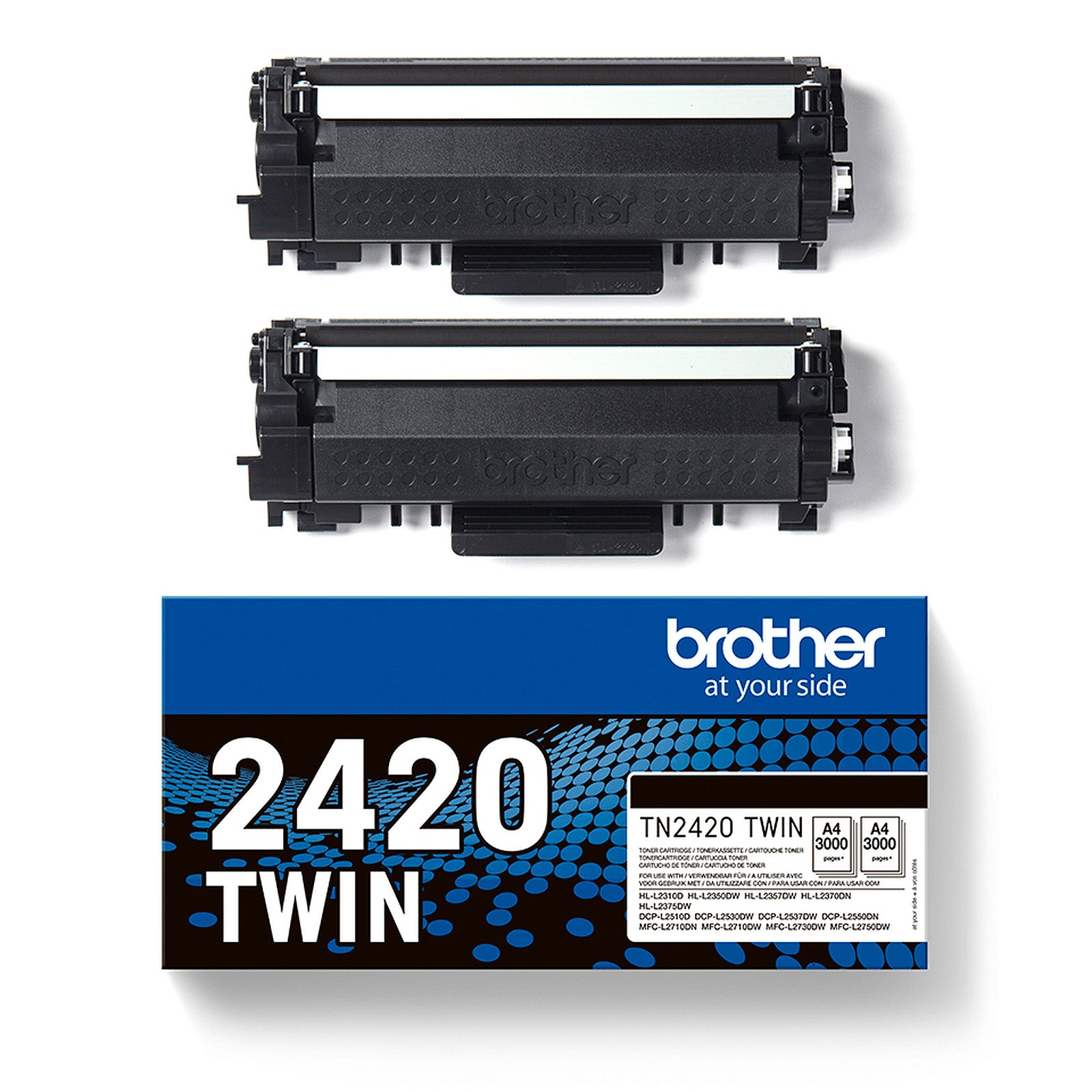 Brother TN-2420TWIN (Prentar: 2 x 3,000 síður) svart dufthylkis - Twin Pack
