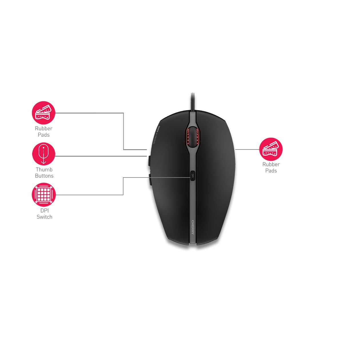 Cherry Gentix 4K mús, svört
