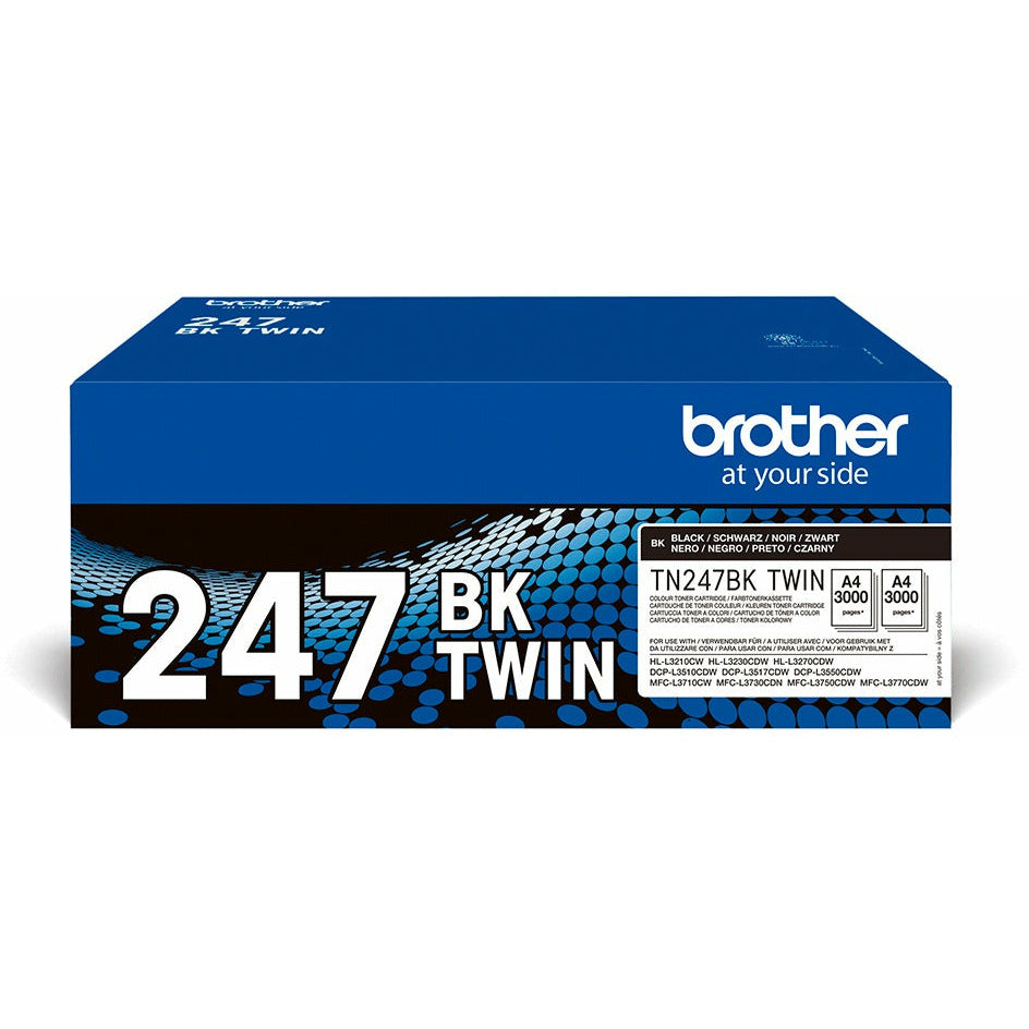 Brother TN-247BKTWIN (Prentar: 2 x 3,000 síður) svart dufthylki - Twin Pack