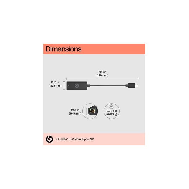 HP USB-C to RJ45 Adapter G2 interface cards/adapter RJ-45
