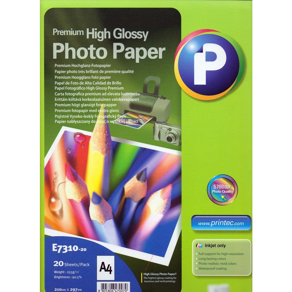 Printech Premium High Glossy ljósmyndapappír. 255 gr