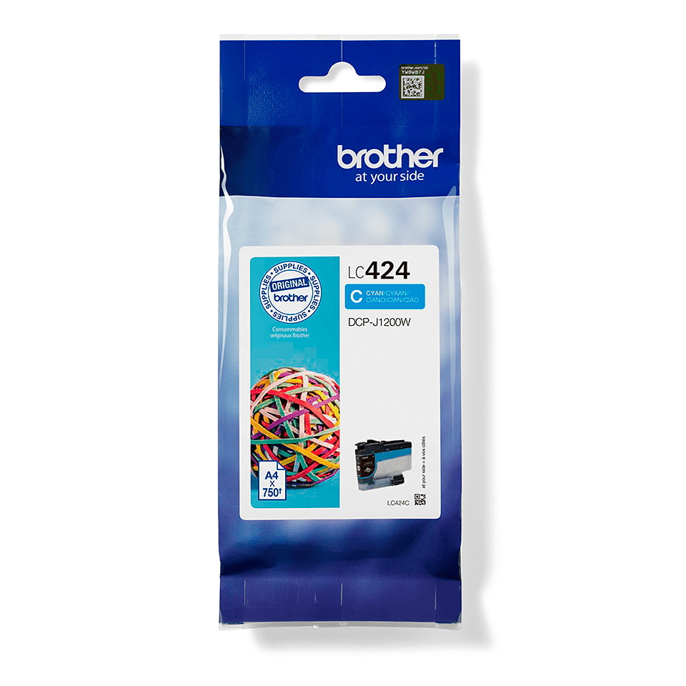 Brother LC424C (Prentar: 750 síður) blátt blekhylki