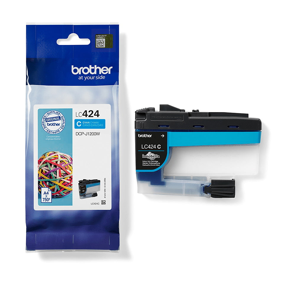Brother LC424C (Prentar: 750 síður) blátt blekhylki