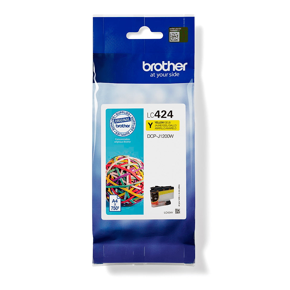 Brother LC424BK (Prentar: 750 síður) gult blekhylki