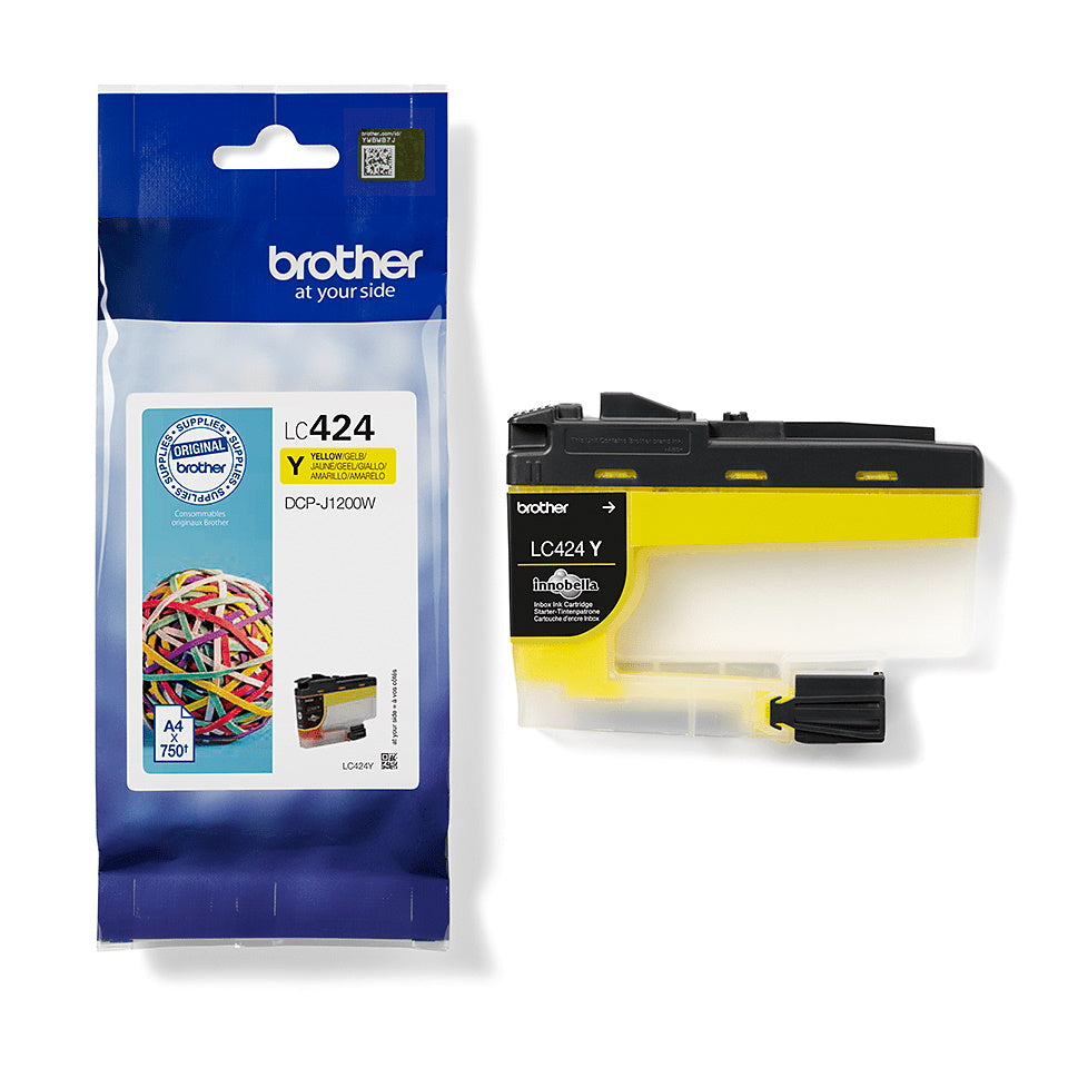 Brother LC424BK (Prentar: 750 síður) gult blekhylki