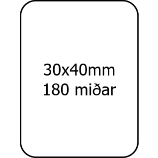 Límmiðar fyrir M110 - 30mm*40mm - 180 stk.