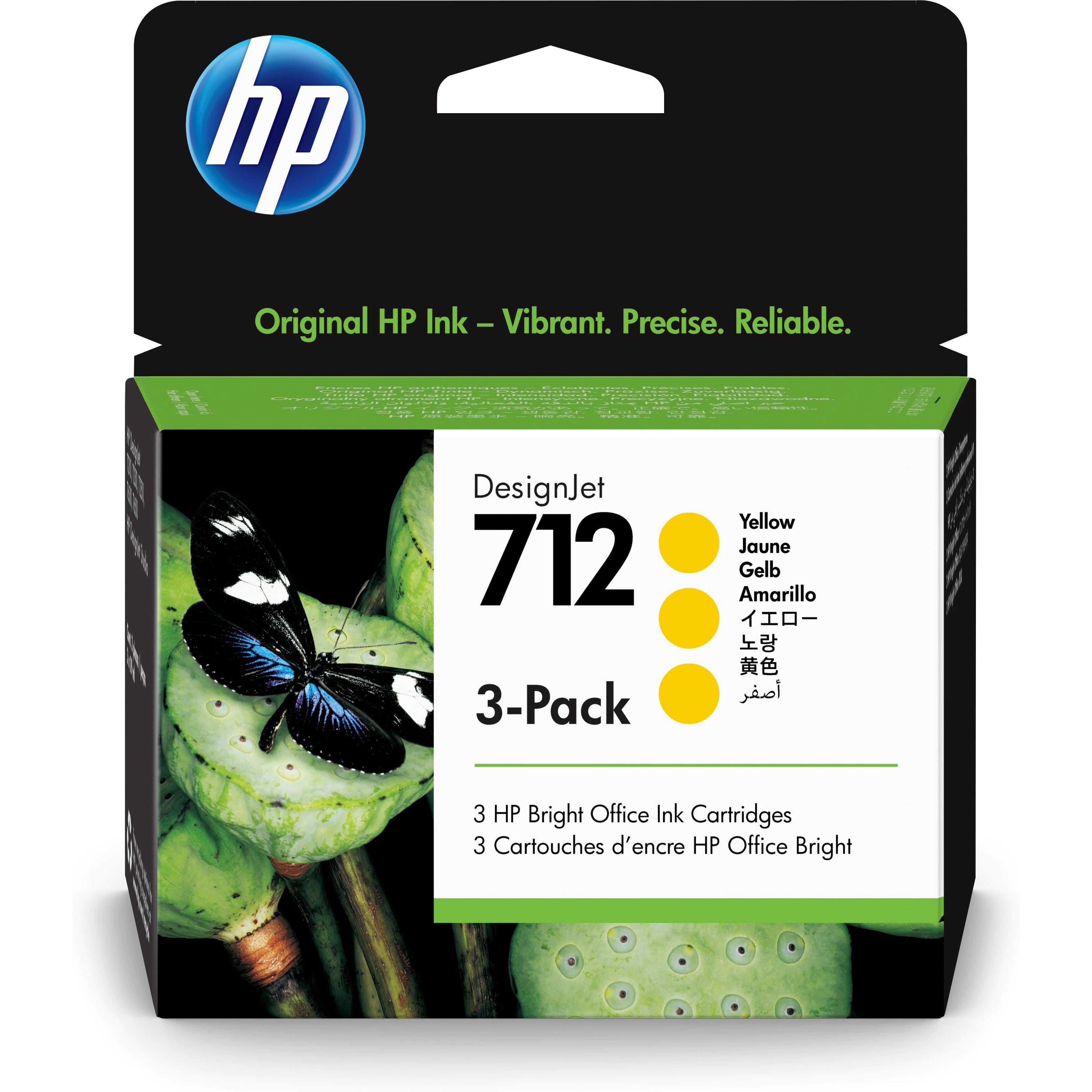 HP DesignJet 712 (29ml) gult blekhylki - þrjú í pakka