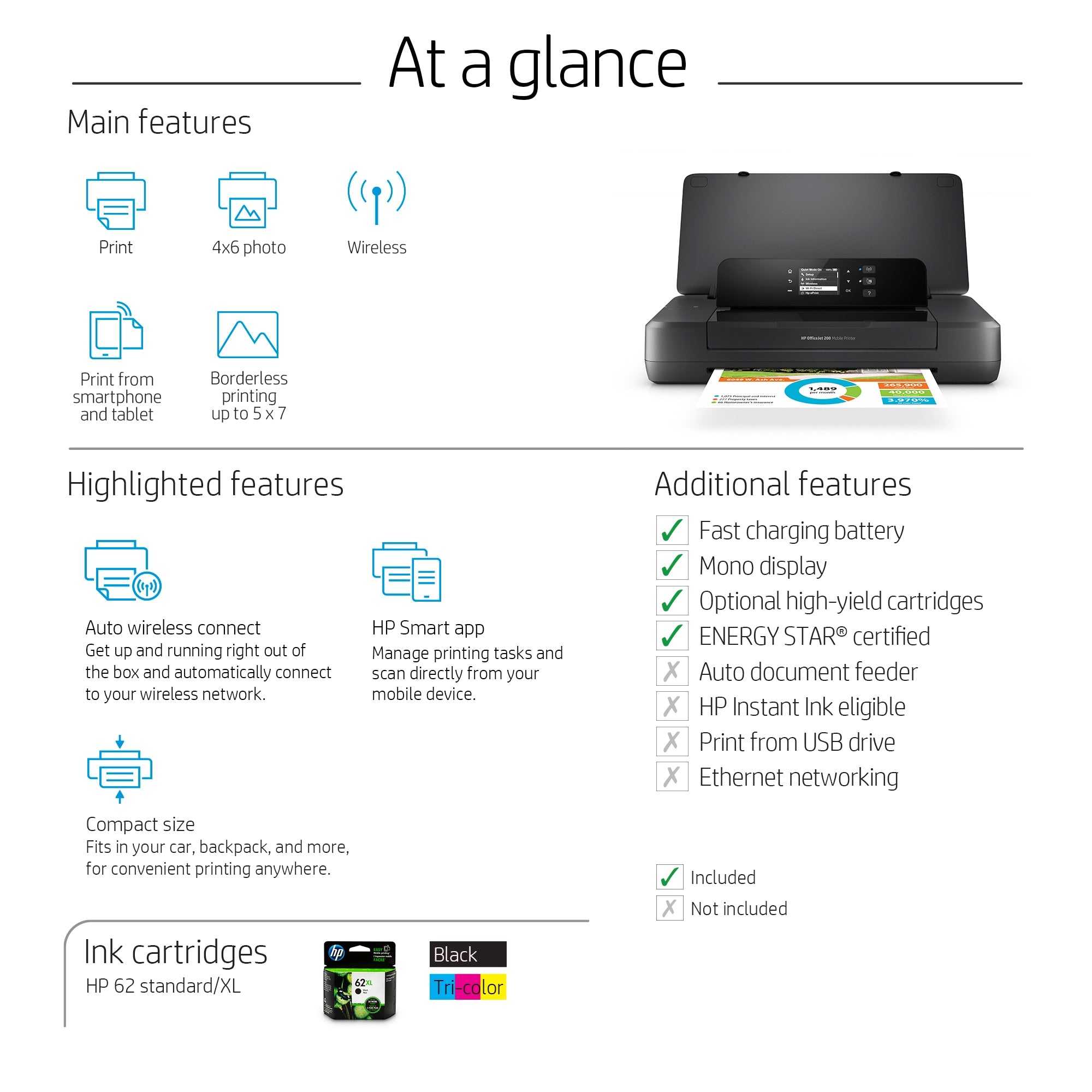 HP Officejet 200 mobile printer